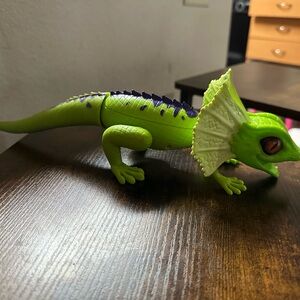 Green and Purple Frilled Lizard Toy